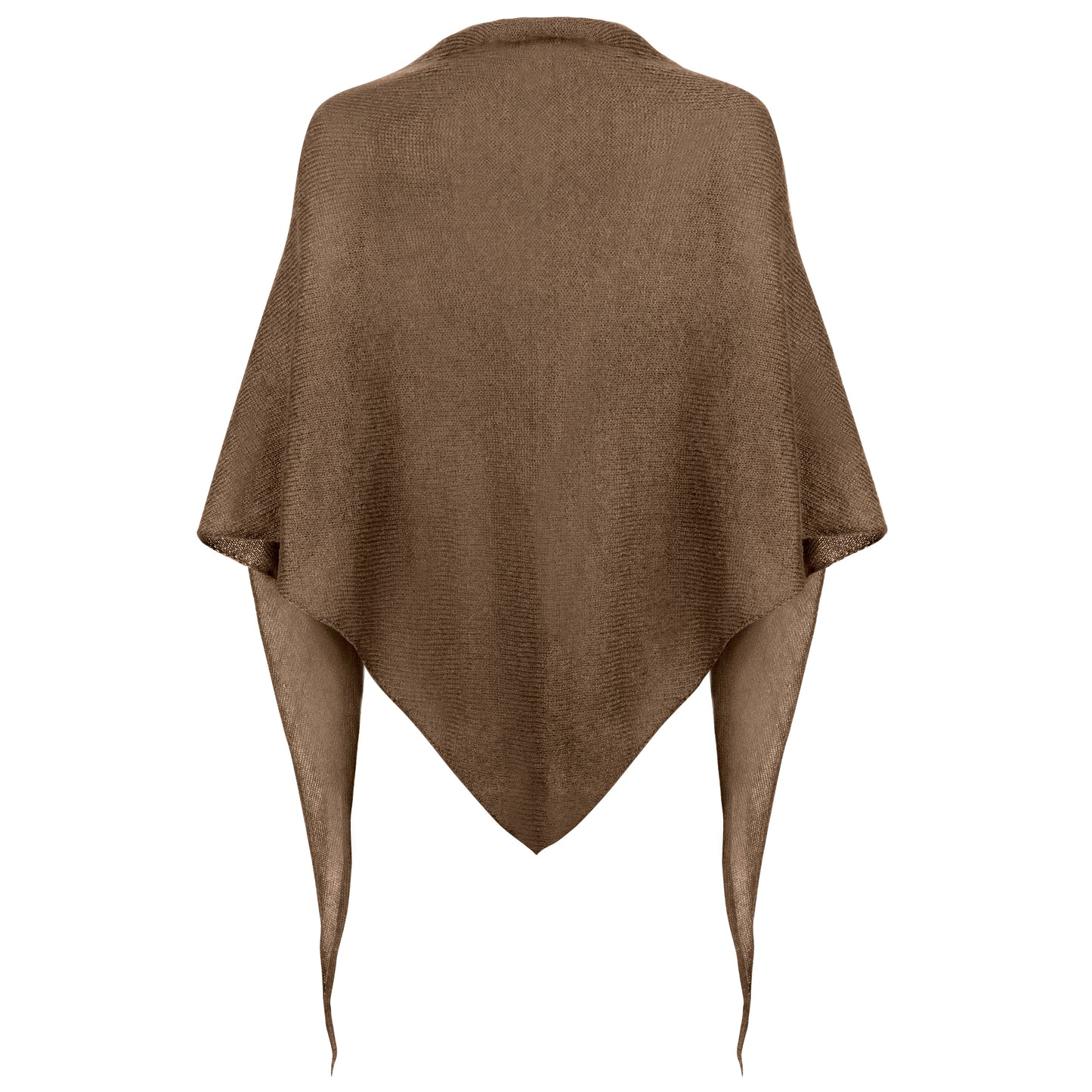 Mohair_Dreieckstuch_GITTA Rueckansicht ausgebreitet Produktfoto in der Farbe dunkelbraun