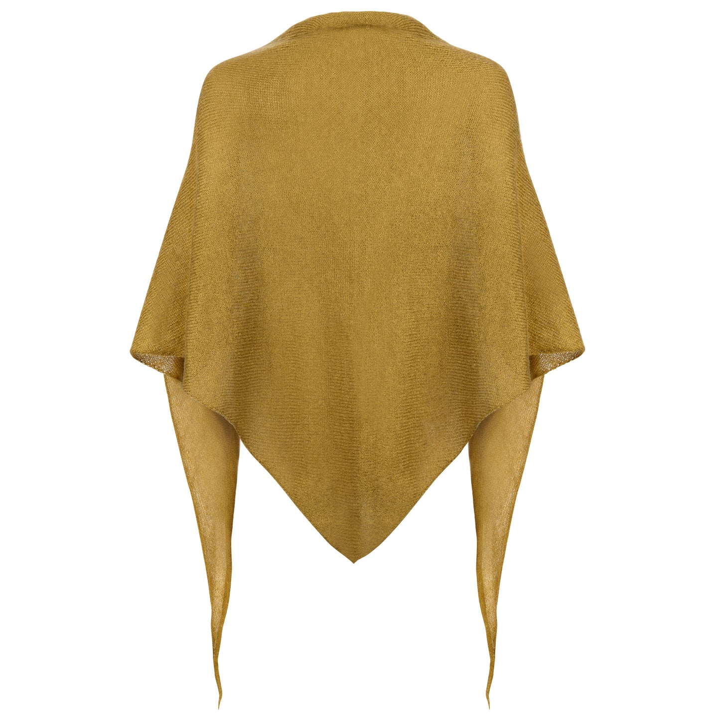 Mohair_Dreieckstuch_GITTA Rueckansicht ausgebreitet Produktfoto in der Farbe helloliv