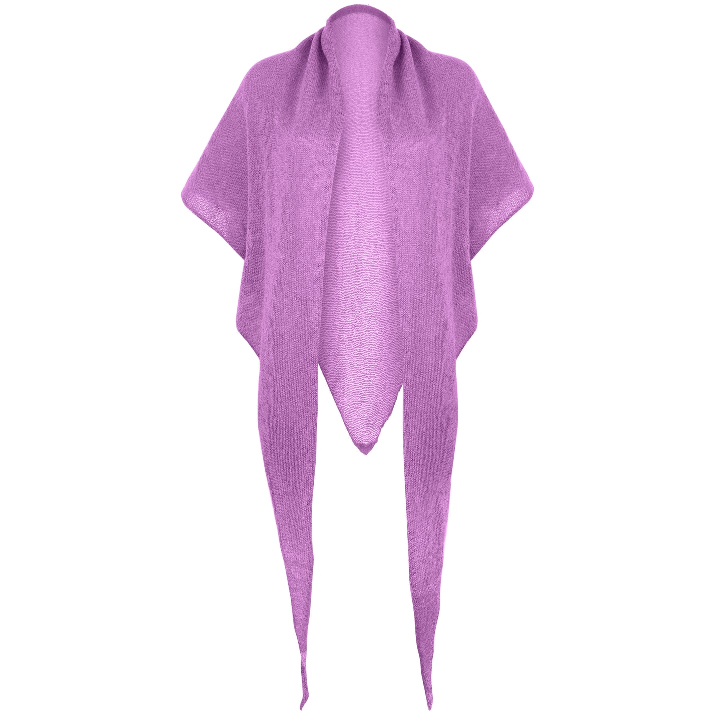 Mohair_Dreieckstuch_GITTA Vorderansicht ausgebreitet Produktfoto in der Farbe lila