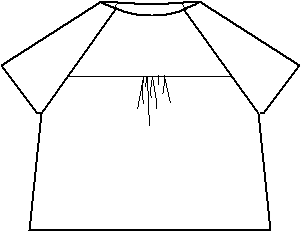 Zeichnung Rueckansicht für Mohair Seide Shirt PAULINA handgefertigt