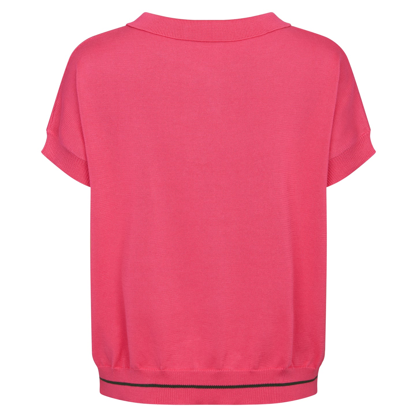 Poloshirt AMELIE aus Baumwolle Rueckansicht mit Polokragen Produktfoto in der Farbe pink